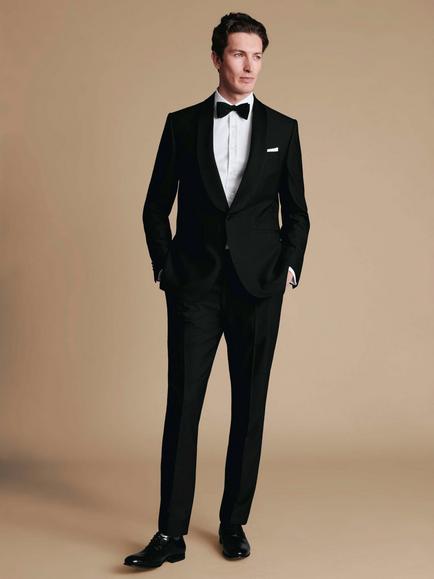 Charles Tyrwhitt Tailored Fit Wool Dinner Jacket, Black, Black