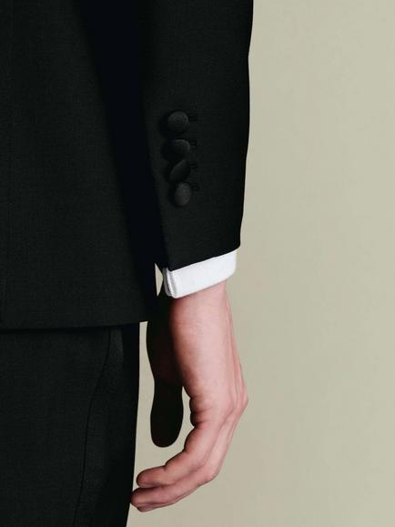 Charles Tyrwhitt Tailored Fit Wool Dinner Jacket, Black - view 2, Black