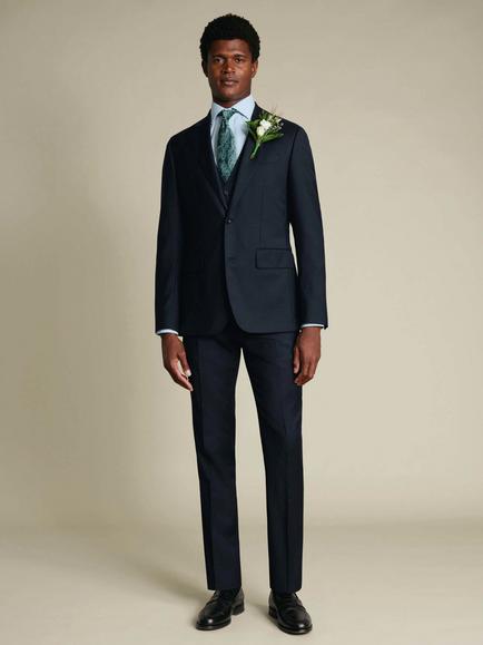 Charles Tyrwhitt Slim Fit Stretch Wool Suit Jacket - view 2, Navy
