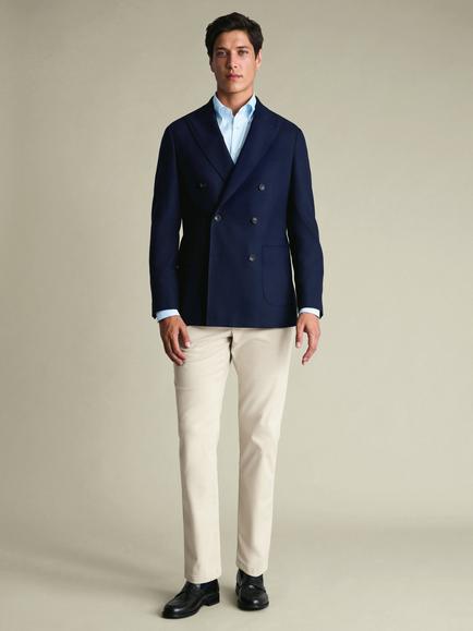 Charles Tyrwhitt Wool Blend Stretch Slim Fit Blazer, Navy - view 2, Navy