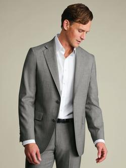 Charles Tyrwhitt Sharkskin Super 120s Wool Slim Fit Suit Jacket, Grey, Grey