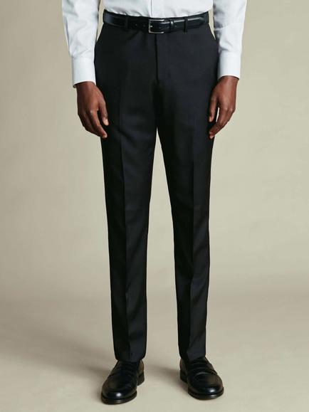 Charles Tyrwhitt Super 100s Natural Stretch Slim Fit Merino Wool Suit Trousers, Black