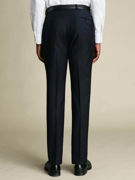 Charles Tyrwhitt Super 100s Natural Stretch Slim Fit Merino Wool Suit Trousers - view 2, Navy