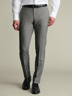 Charles Tyrwhitt Sharkskin Super 120s Wool Slim Fit Suit Trousers, Grey, Grey