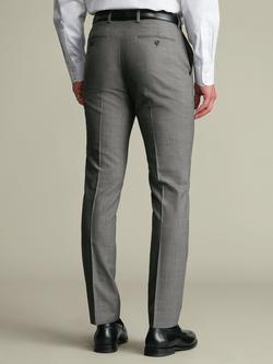 Charles Tyrwhitt Sharkskin Super 120s Wool Slim Fit Suit Trousers, Grey - view 2, Grey