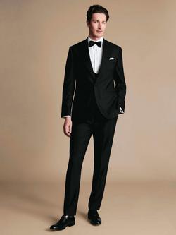 Charles Tyrwhitt Super 120s Merino Wool Dinner Waistcoat, Black, Black