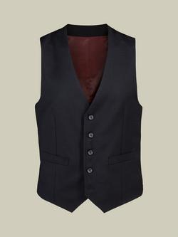 Charles Tyrwhitt Super 100s Merino Wool Stretch Suit Waistcoat, Black