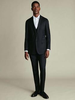 Charles Tyrwhitt Super 100s Merino Wool Stretch Suit Waistcoat - view 2, Black