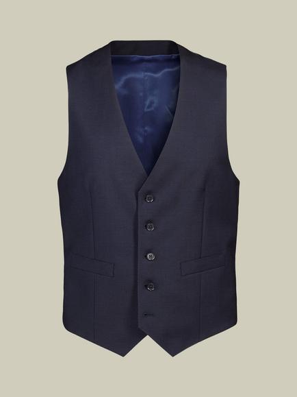 Charles Tyrwhitt Super 100s Merino Wool Stretch Suit Waistcoat, Navy