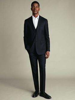 Charles Tyrwhitt Super 100s Merino Wool Stretch Suit Waistcoat - view 2, Navy
