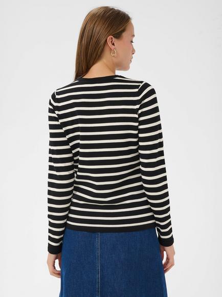 Saint Tropez Mila Long Sleeve Slim Fit Cardigan - view 2, Black/Seedpearl