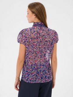Saint Tropez Lilja Blouse, Navy/Multi - view 2, Navy/Multi