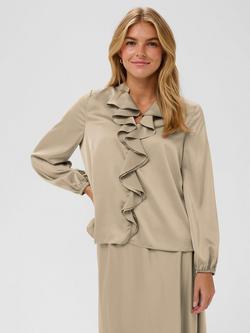 Saint Tropez Lodisa Ruffle Top, Greige, Greige