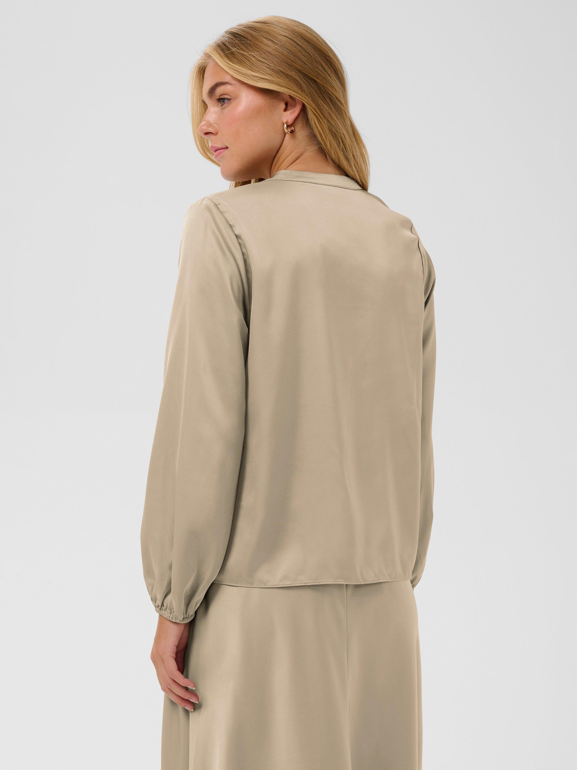 Product image 2 of 6, which shows Saint Tropez Lodisa Ruffle Top, Greige, XS