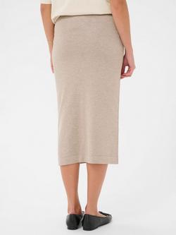 Saint Tropez Mila Knitted Midi Skirt, Greige Melange - view 2, Greige Melange
