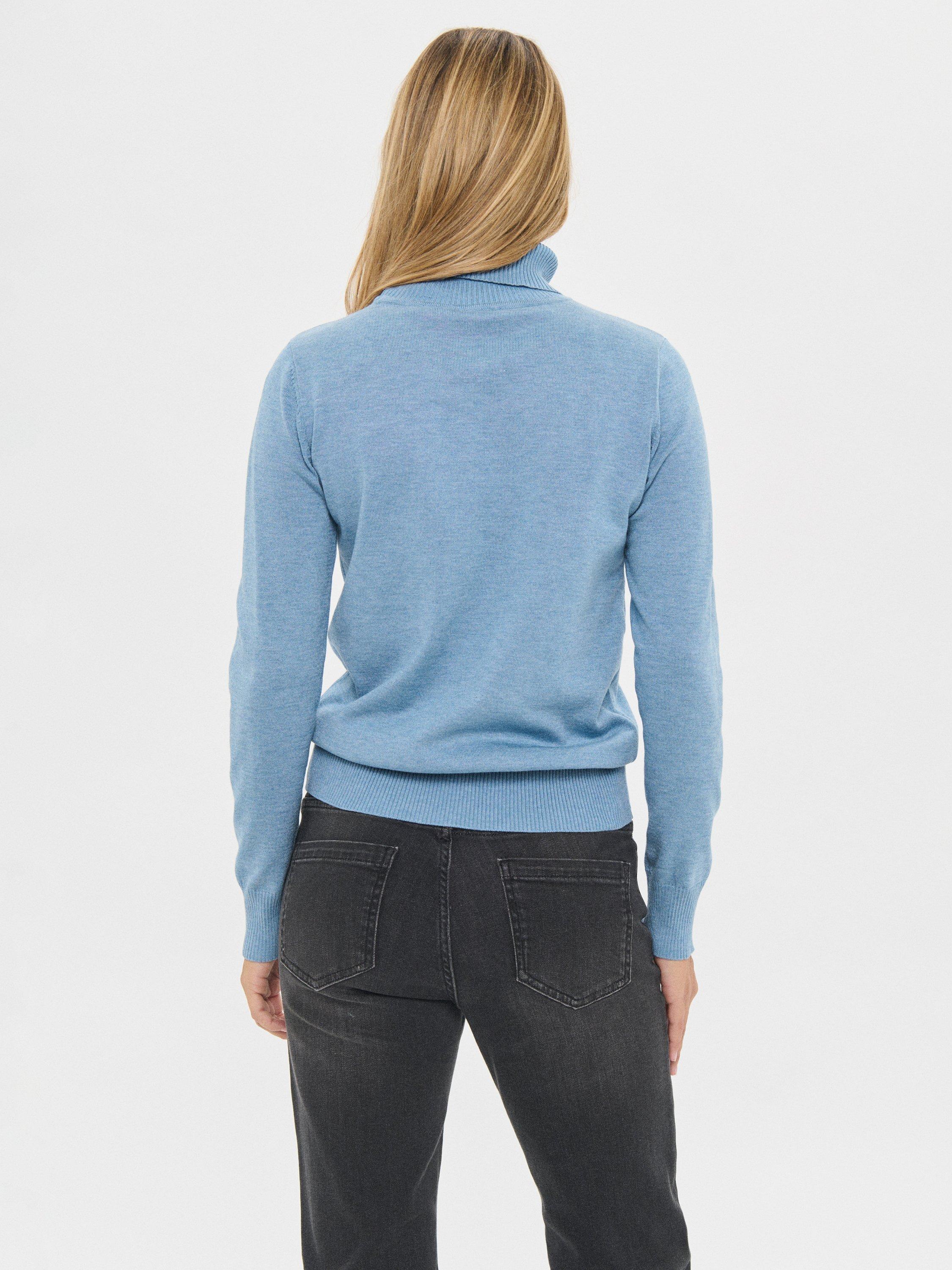 Product image 2 of 11, which shows Saint Tropez Mila Roll Neck Jumper, Blue Shadow Melange, XS