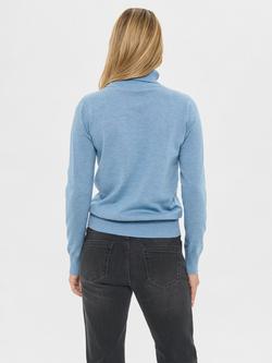 Saint Tropez Mila Roll Neck Jumper - view 2, Blue Shadow Melange
