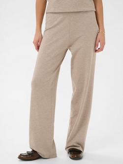 Saint Tropez Mila Knitted Wide Leg Trousers, Greige Melange