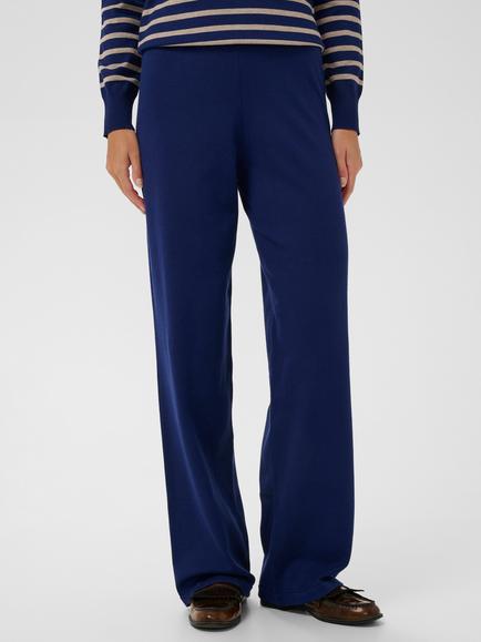 Saint Tropez Mila Knitted Wide Leg Trousers, Navy