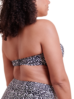 Curvy Kate Wild Horizon Bandeau Bikini Top, Black/White - view 2, Black/White