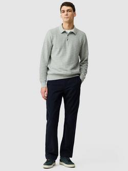 Rodd & Gunn Redruth Cotton Regular Fit Long Sleeve Knit Polo Shirt - view 2, Grey Marl
