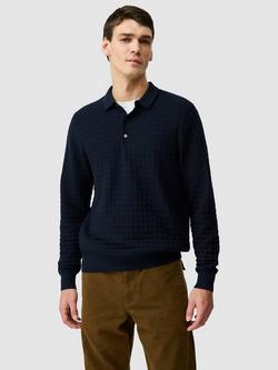 Rodd & Gunn Redruth Cotton Regular Fit Long Sleeve Knit Polo Shirt, Navy