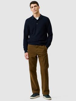 Rodd & Gunn Redruth Cotton Regular Fit Long Sleeve Knit Polo Shirt - view 2, Navy