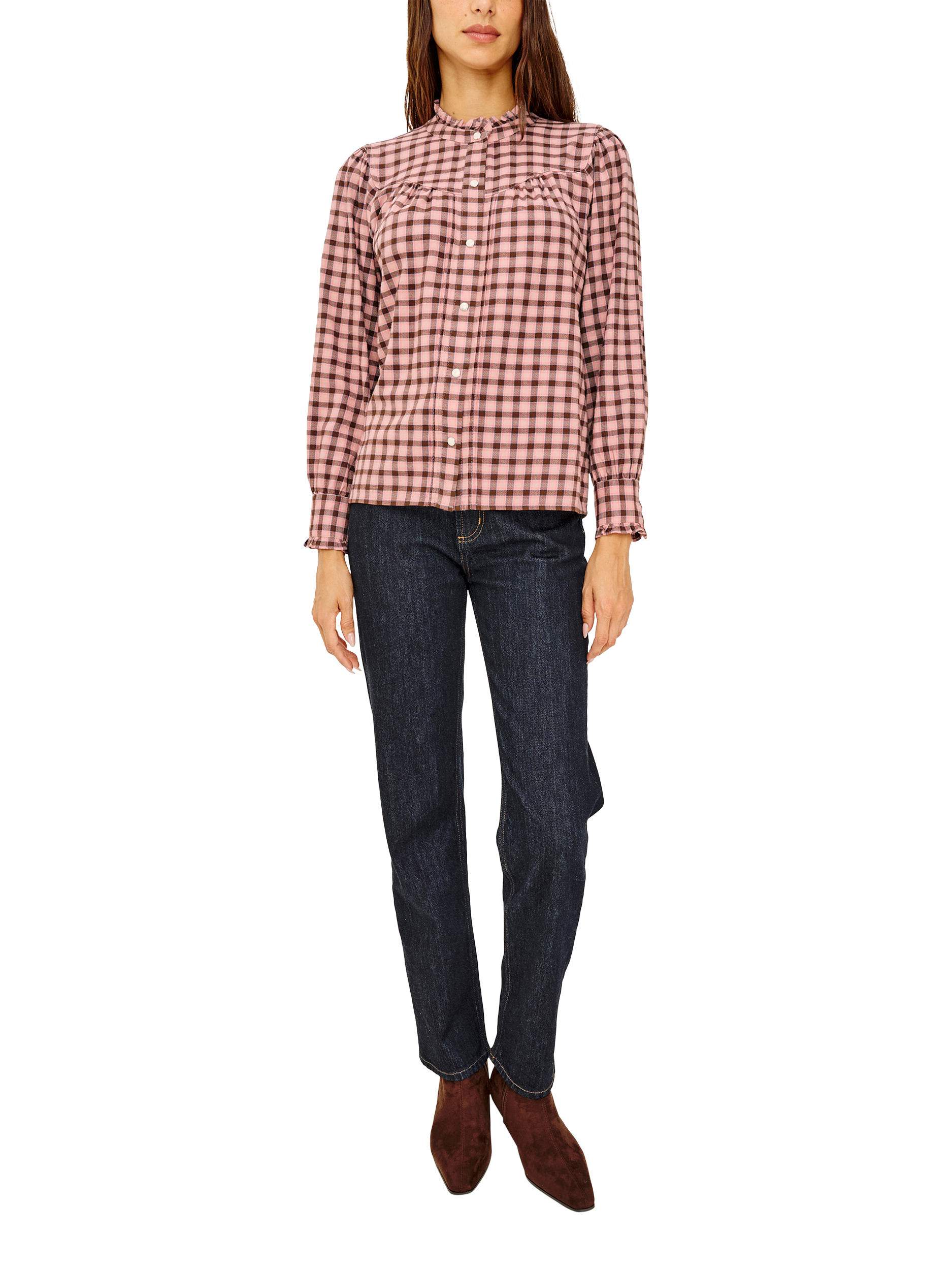 Product image 2 of 6, which shows Rails Alanna Gingham Shirt, Red/Pink, XS