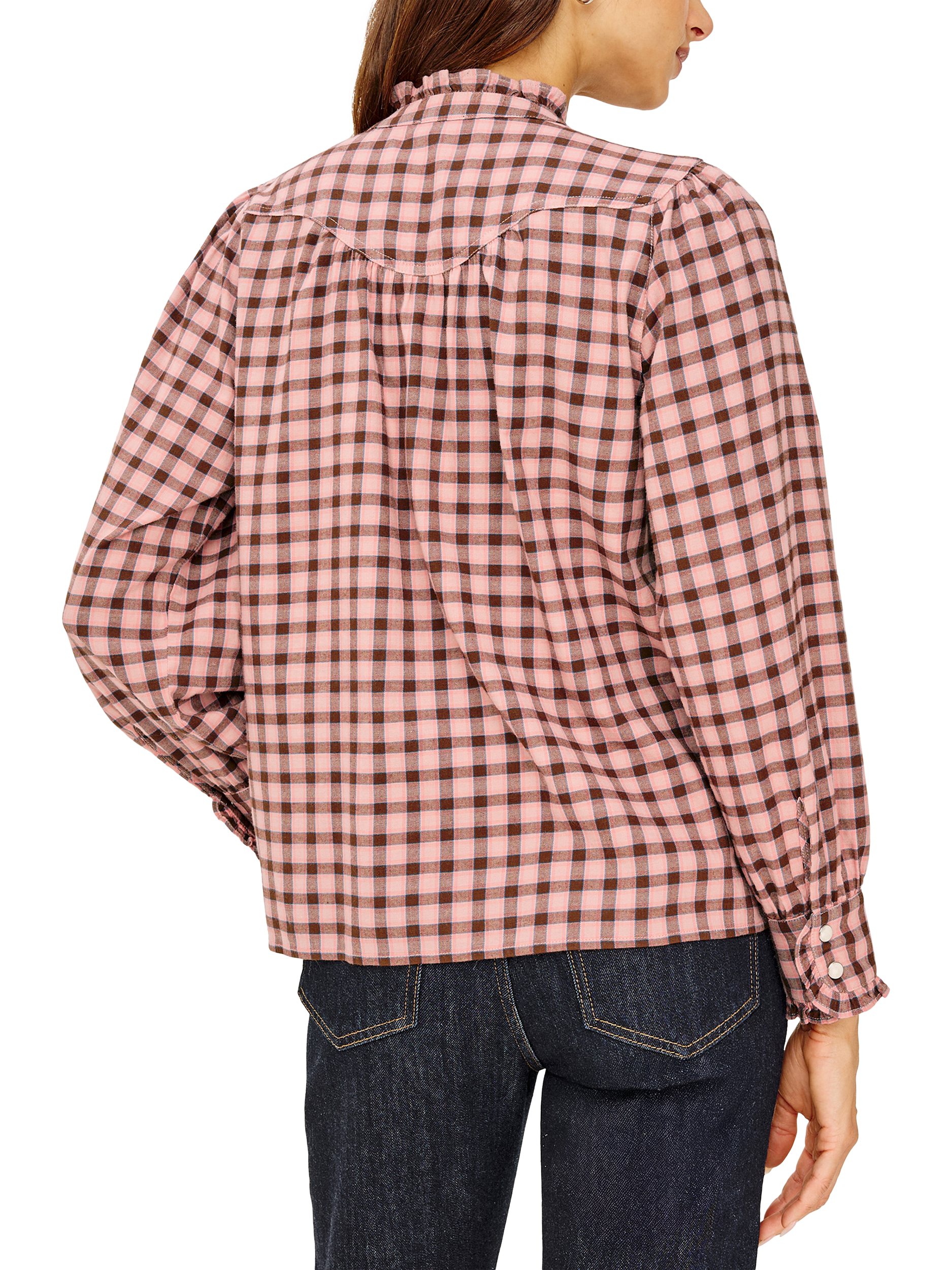 Product image 3 of 6, which shows Rails Alanna Gingham Shirt, Red/Pink, XS