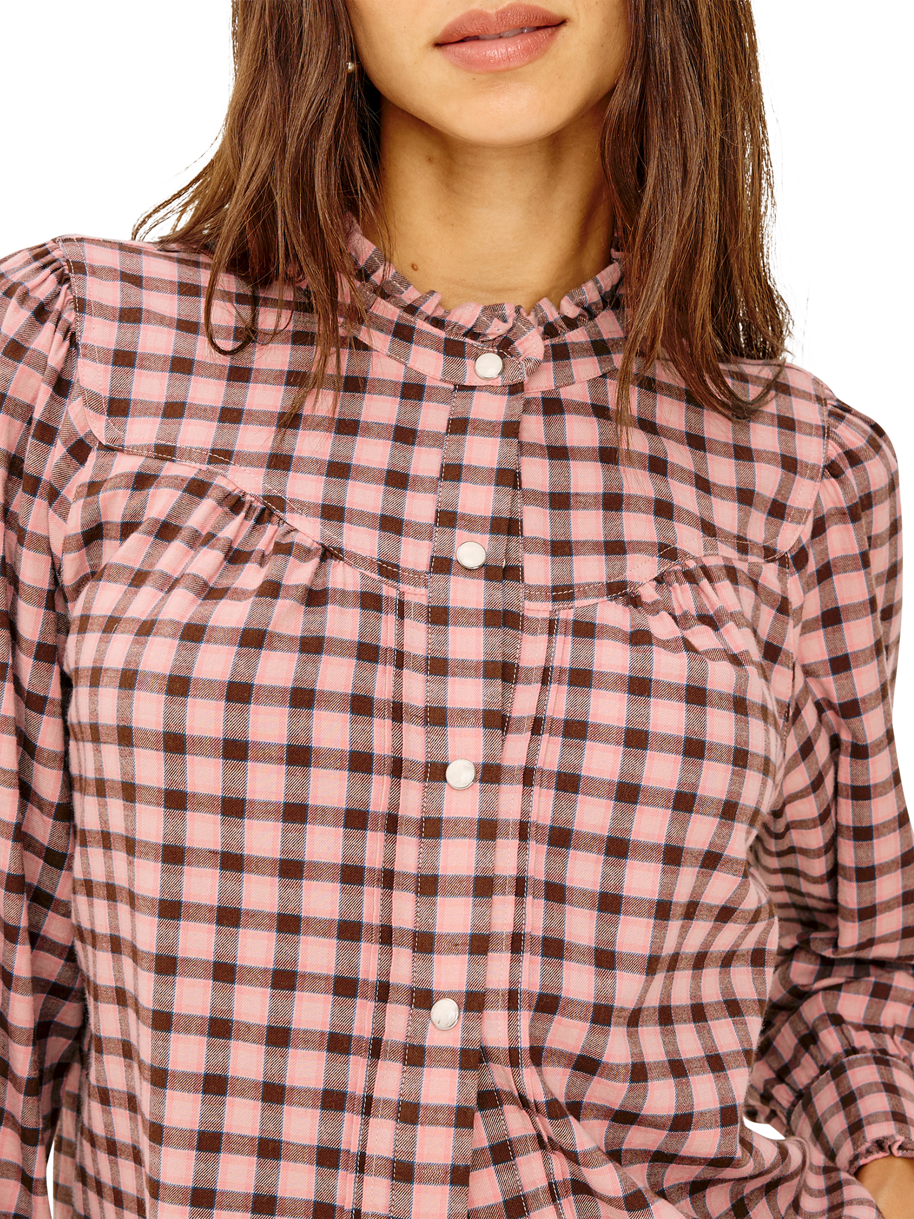 Product image 5 of 6, which shows Rails Alanna Gingham Shirt, Red/Pink, XS