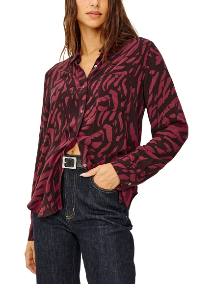 Rails Josephine Tiger Print Shirt, Red/Black, Red/Black