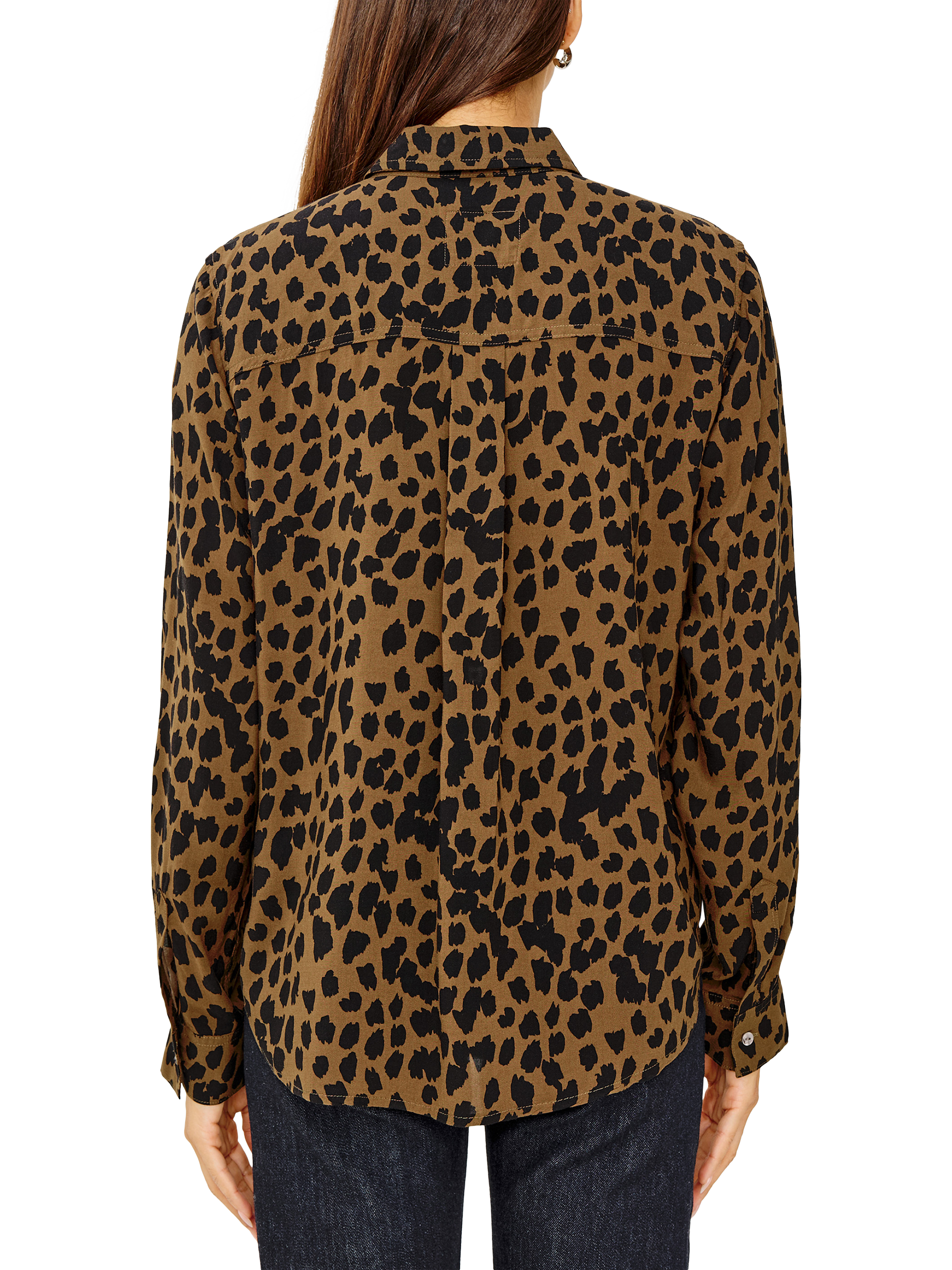 Product image 3 of 6, which shows Rails Josephine Spot Print Shirt, Brown Multi, XS