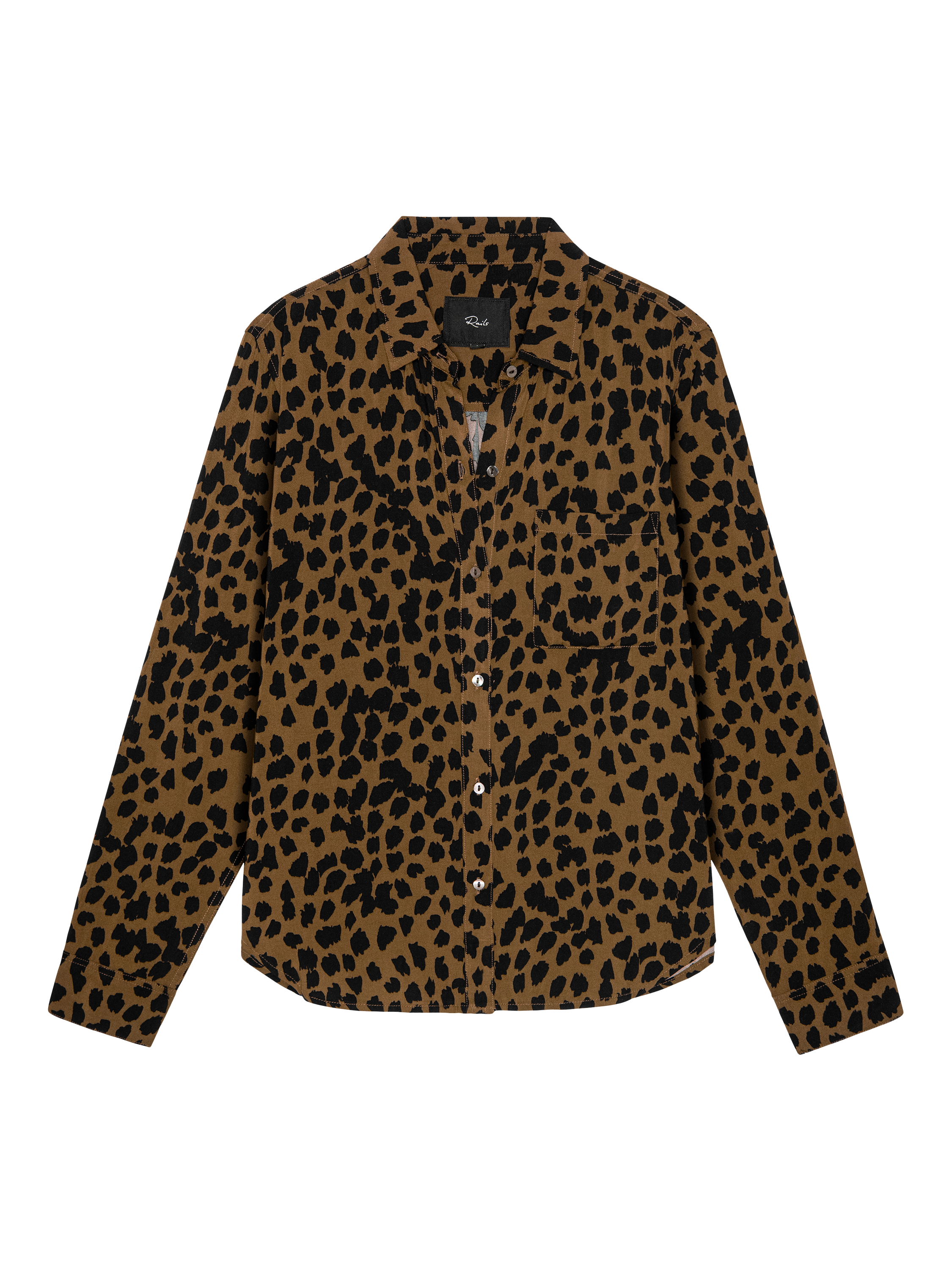 Product image 4 of 6, which shows Rails Josephine Spot Print Shirt, Brown Multi, XS