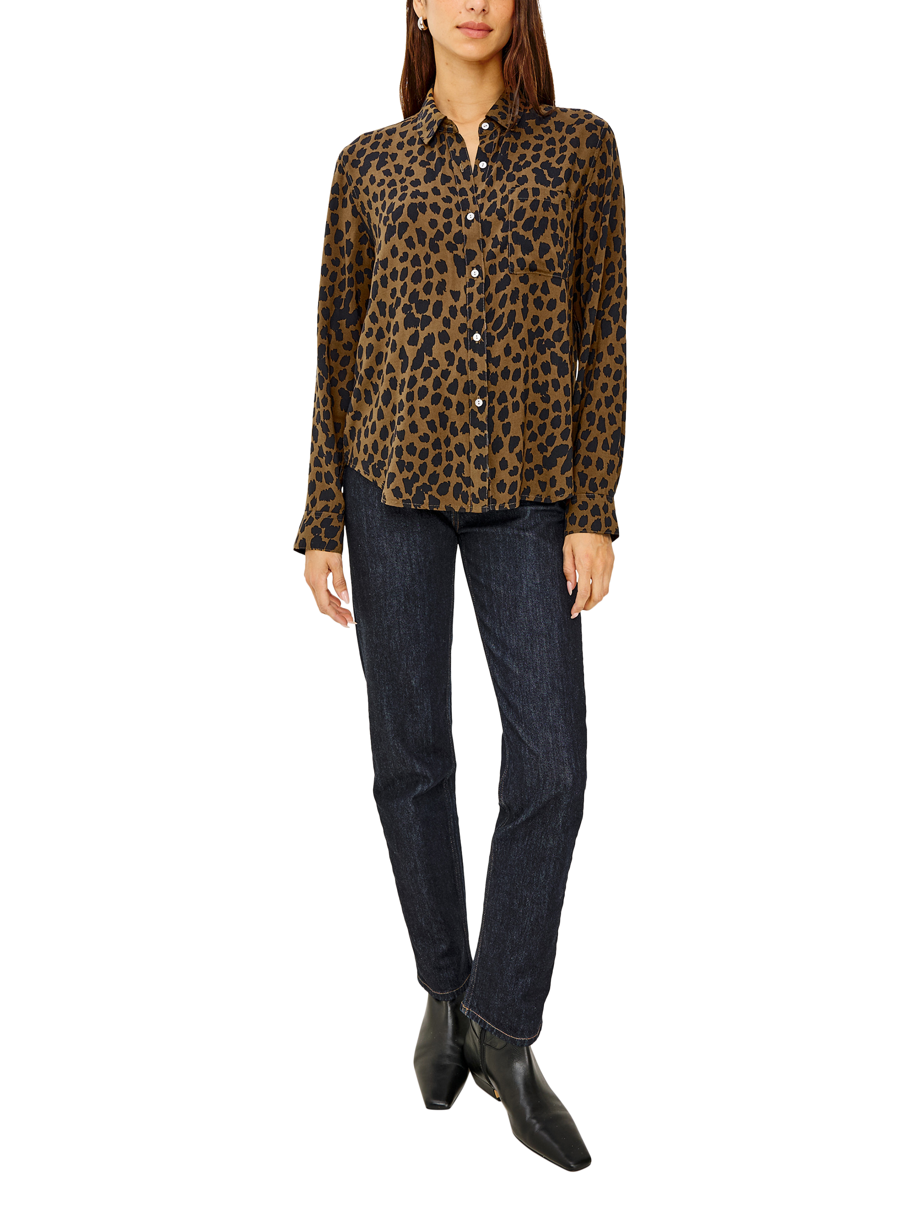 Product image 6 of 6, which shows Rails Josephine Spot Print Shirt, Brown Multi, XS