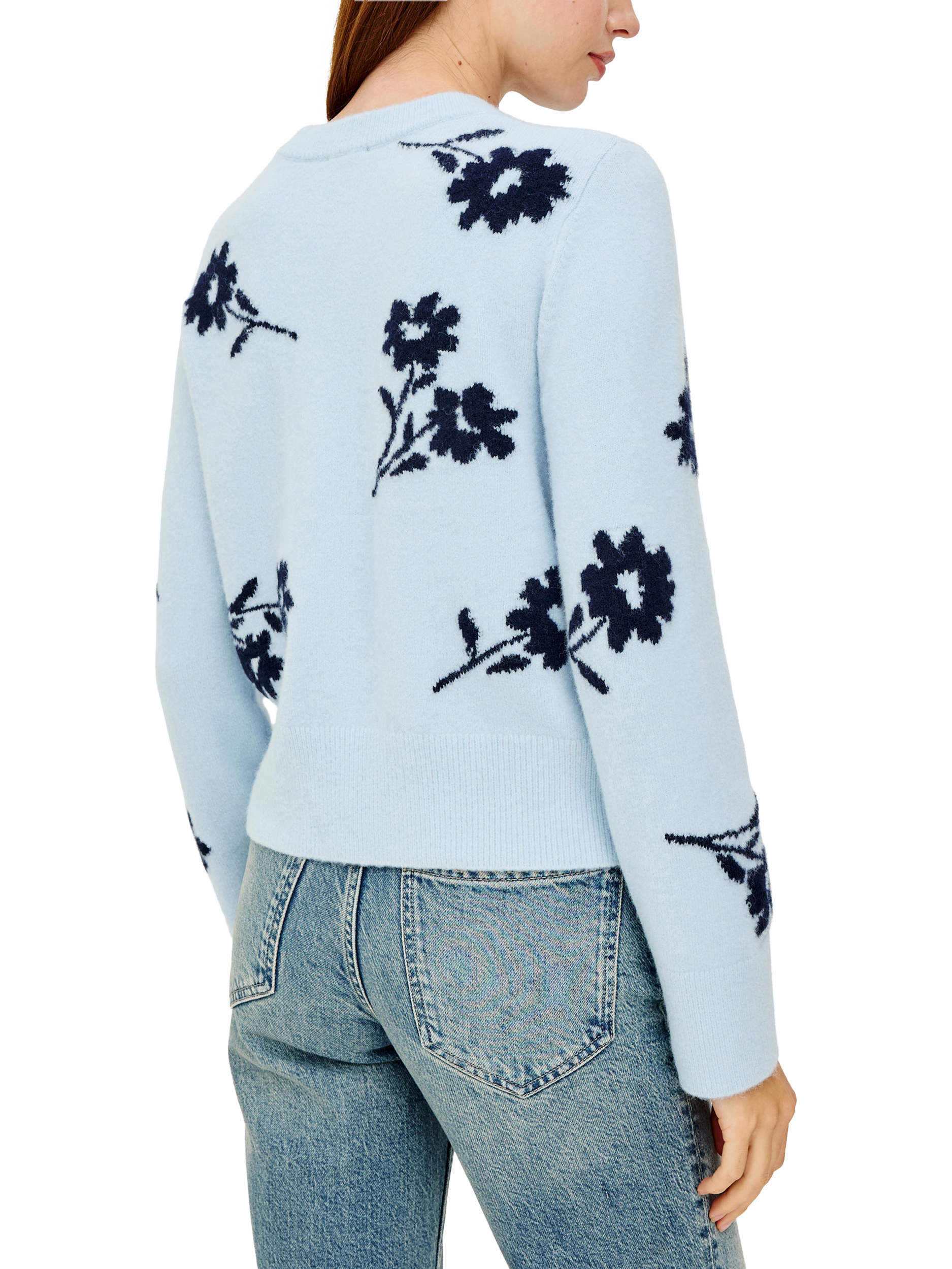 Product image 3 of 6, which shows Rails Anise Floral Jumper, Blue Multi, S