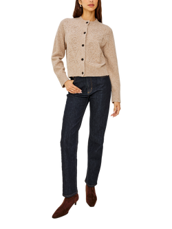 Rails Coralee Soutache Rosette Cardigan, Brown - view 2, Brown