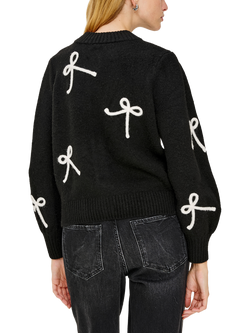 Rails Francesca Bow Cardigan, Black/White - view 2, Black/White