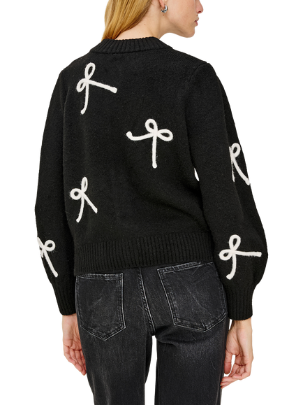Rails Francesca Bow Cardigan, Black/White - view 2, Black/White
