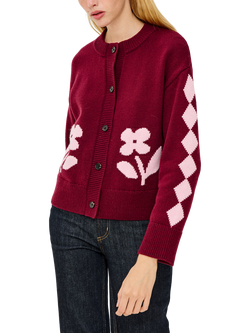 Rails Mavie Floral Cardigan, Red/Pink - view 2, Red/Pink