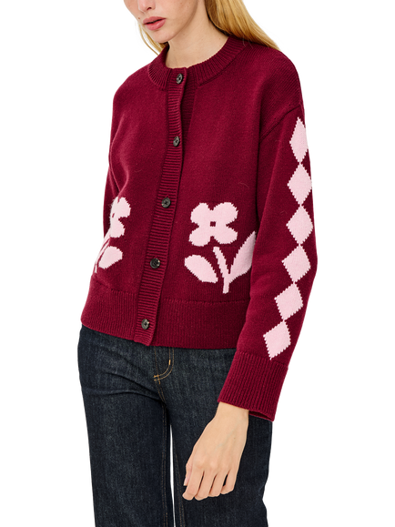 Rails Mavie Floral Cardigan, Red/Pink - view 2, Red/Pink