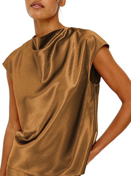 Rails Loretta Drape Top, Gold - view 2, Gold