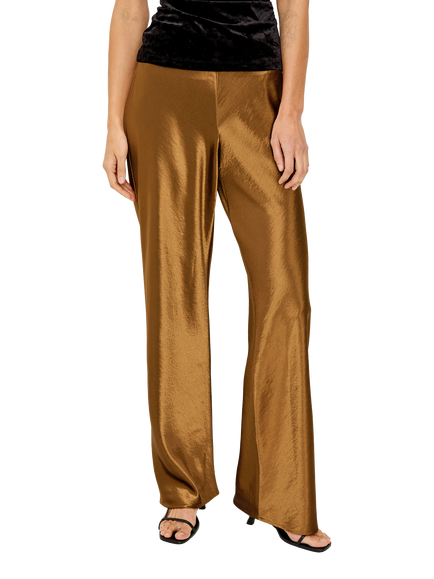 Rails Silvi Satin Trousers, Gold, Gold