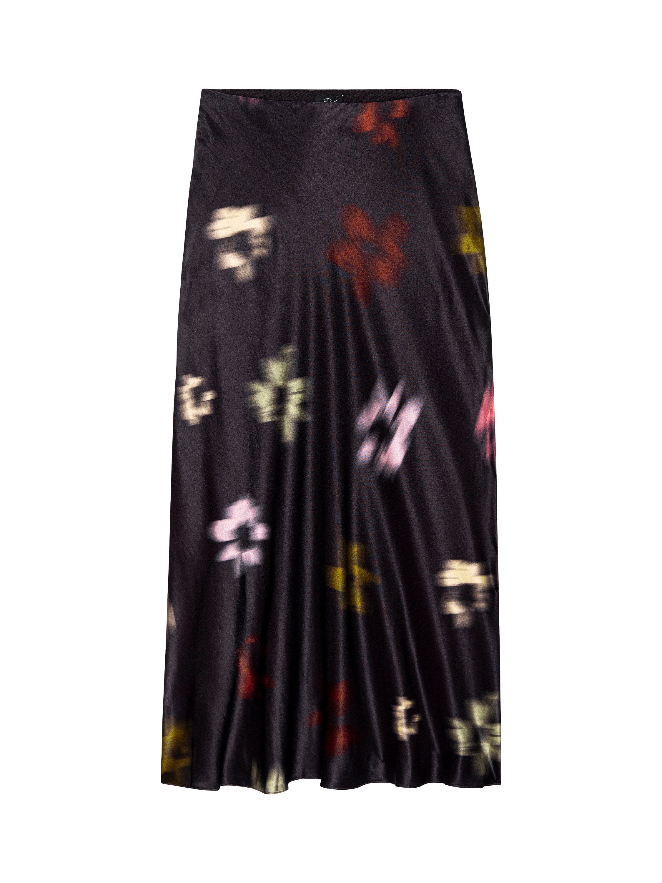 Product image 4 of 4, which shows Rails Anya Blurred Floral Midi Skirt, Black/Multi, S