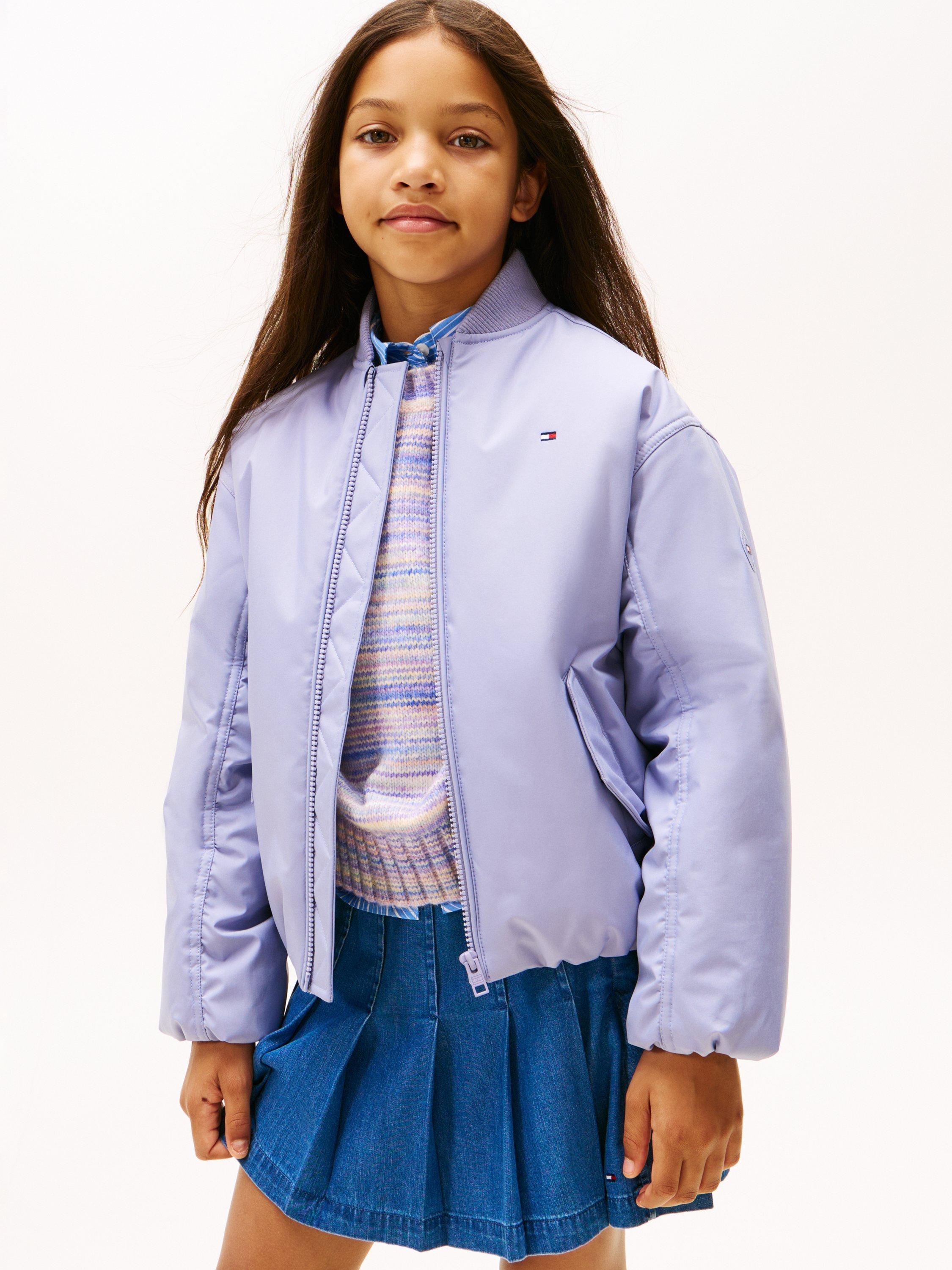 Product image 1 of 5, which shows Tommy Hilfiger Kids' Bomber Jacket, Purple, 3 years