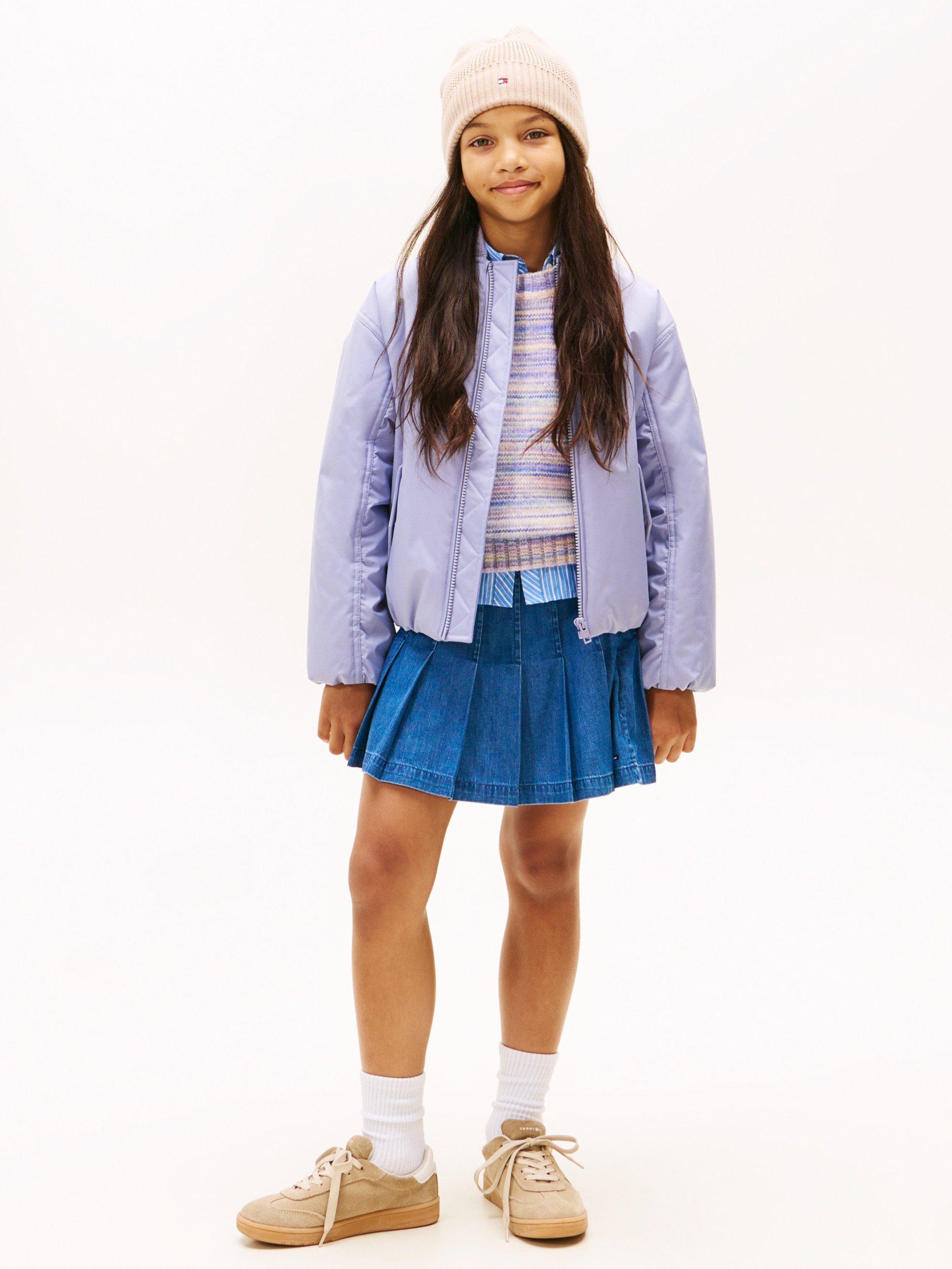 Product image 3 of 5, which shows Tommy Hilfiger Kids' Bomber Jacket, Purple, 3 years