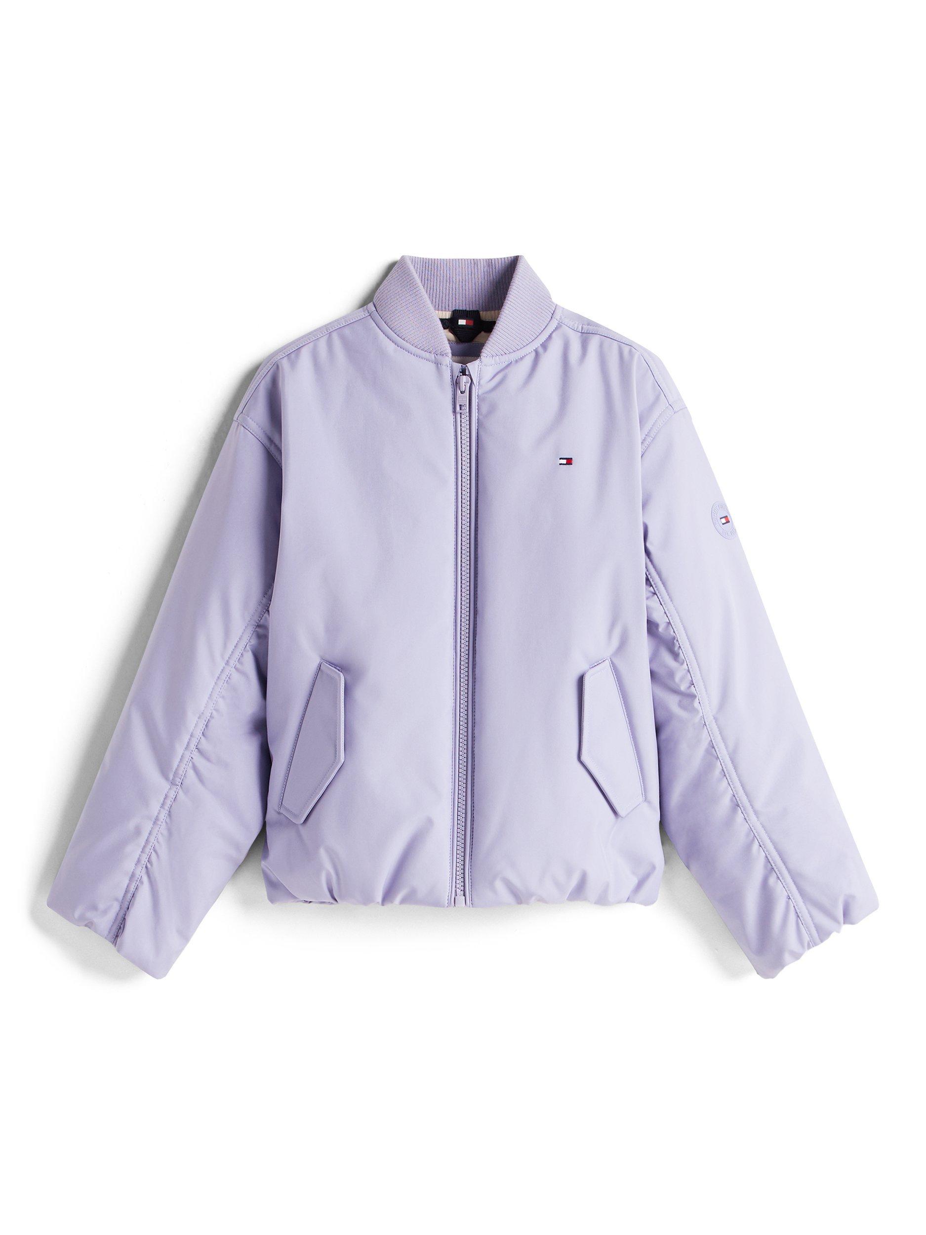 Product image 4 of 5, which shows Tommy Hilfiger Kids' Bomber Jacket, Purple, 3 years