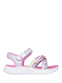 Skechers Kids' Jumpsters Tie Dye Bffs Open Toe Sandals, Lavender/Multi, Lavender/Multi