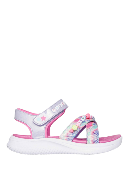 Skechers Kids' Jumpsters Tie Dye Bffs Open Toe Sandals, Lavender/Multi, Lavender/Multi