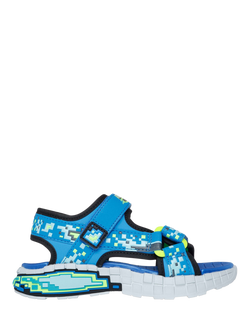 Skechers Kids' Mega Splash 4K Sandals, Black/Blue/Lime, Black/Blue/Lime