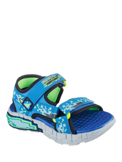 Skechers Kids' Mega Splash 4K Sandals, Black/Blue/Lime - view 2, Black/Blue/Lime